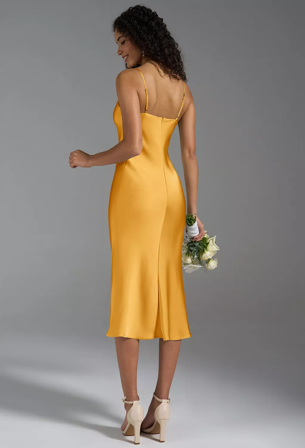 AW Alanna Mango  Cocktail Wedding Guest Dresses